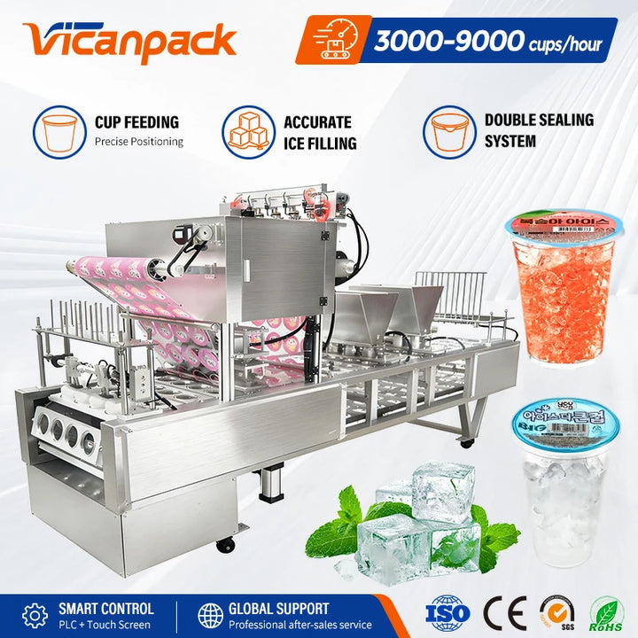 Ice Cube Cup Filling and Sealing Machine Plastic Cup Filling Machine