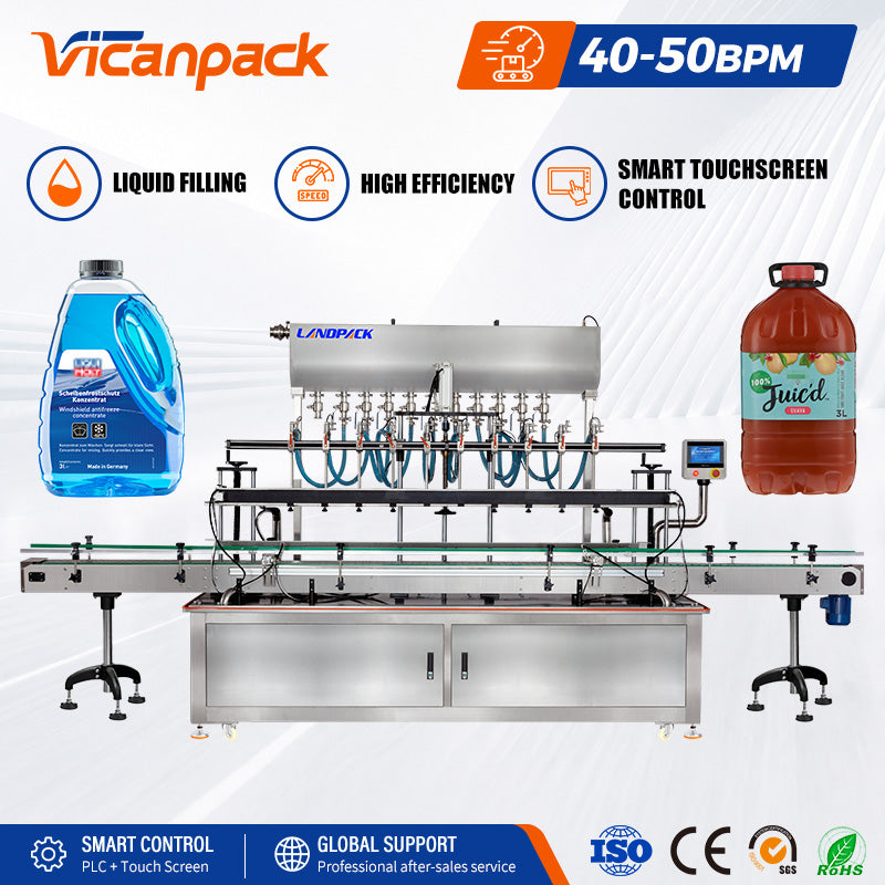 Automatic 10 Heads Liquid Linear Bottle Filling Machine, Liquid Soap Filling Machine