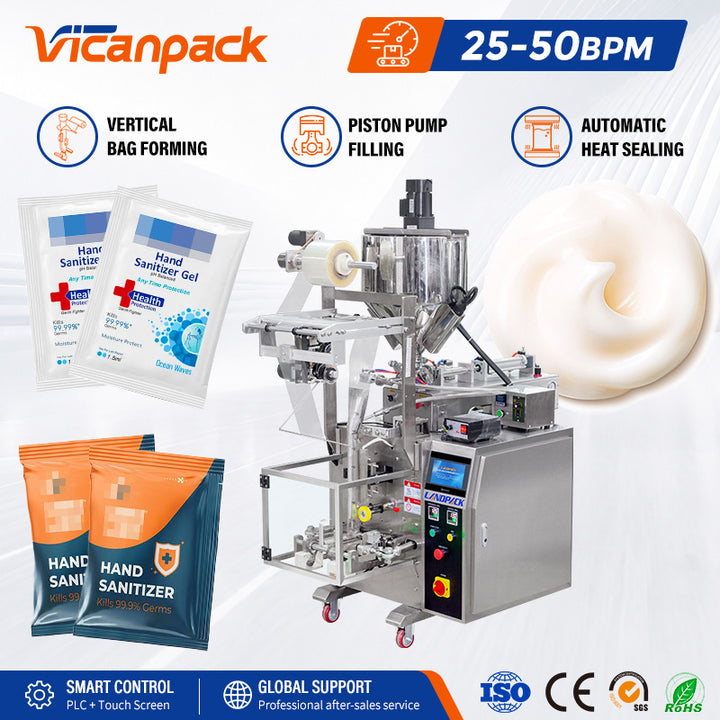 Automatic 4 Sides Seal Hand Sanitizer Sachet Packaging Machine