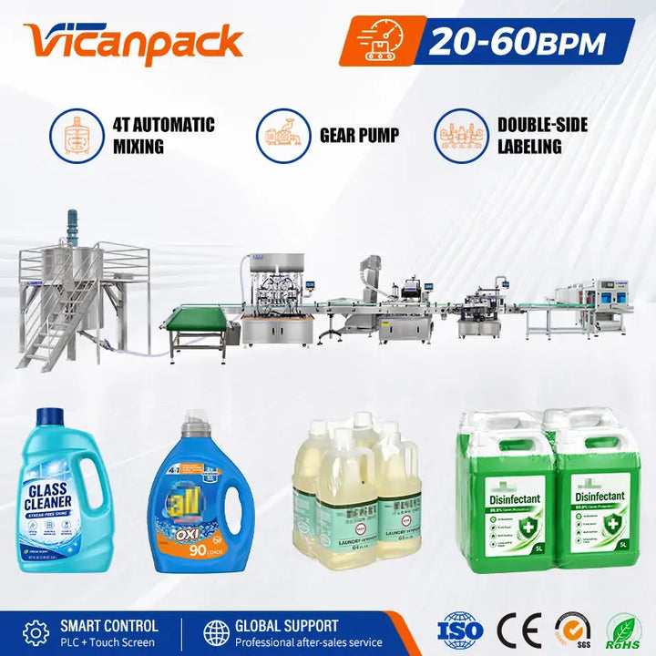 detergent filling and capping machine