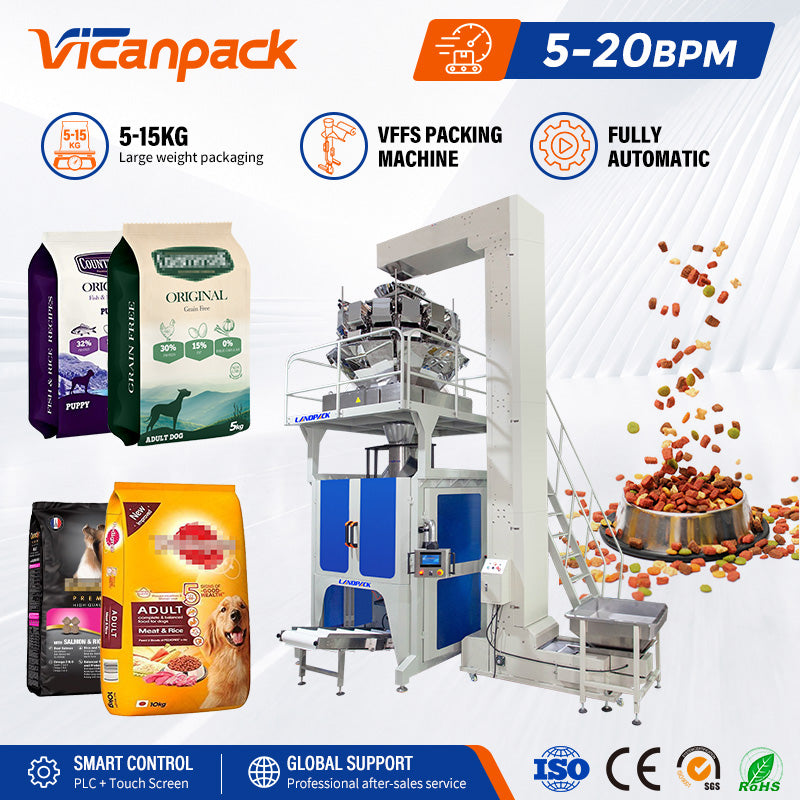 Automatic 5-15kg Pet Food Multihead Weigher Packing Machine