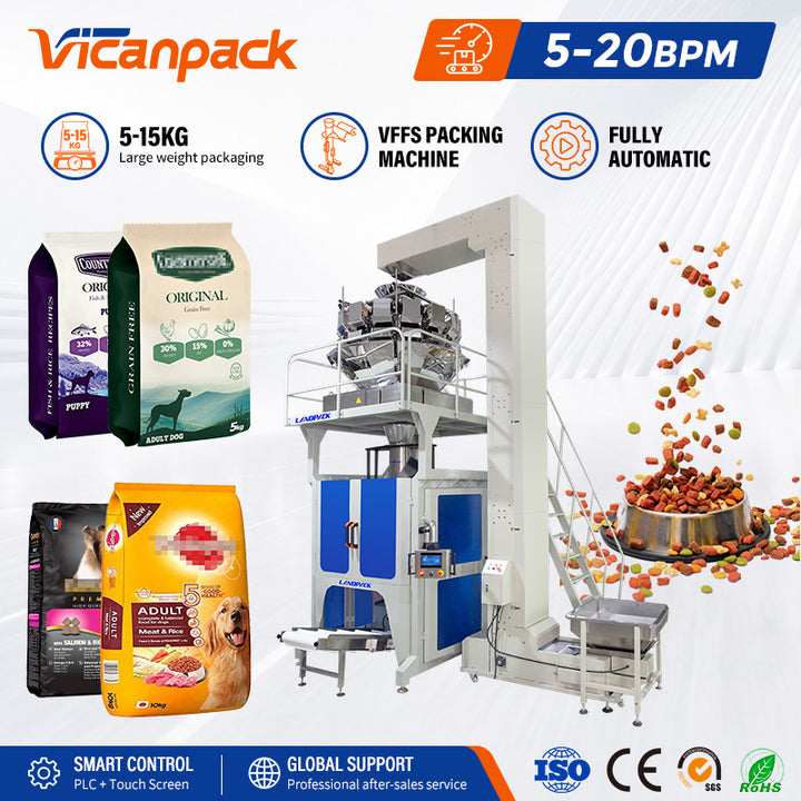 Automatic 5-15kg Pet Food Multihead Weigher Packing Machine