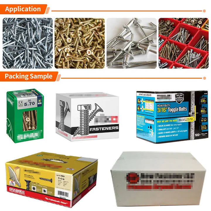 Automatic Weighing Filling Line Machine Industrial Bolts Metal Parts Fastener Screw Nail Hardware Accessories Carton