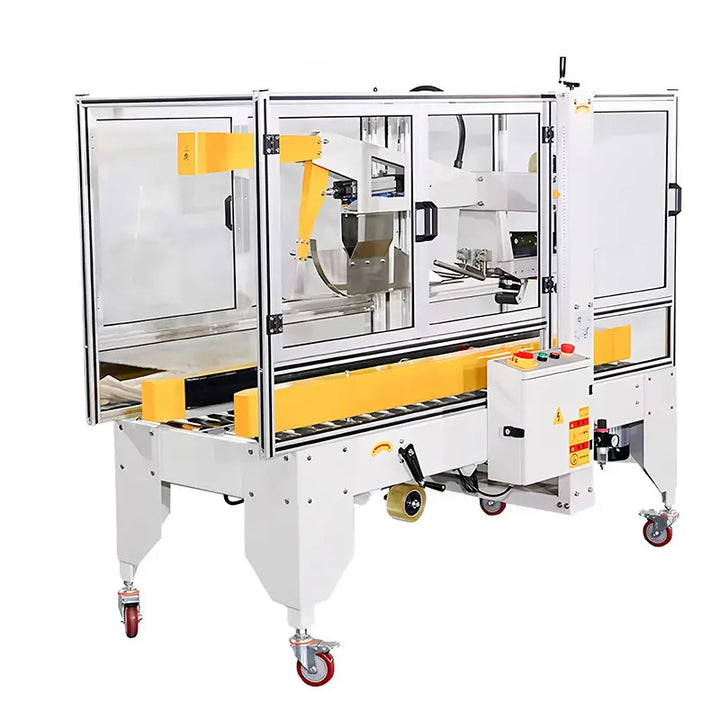 Automatic Case Packing System with Delta Robot Case Packer, Carton Sealer and Robot Palletizer