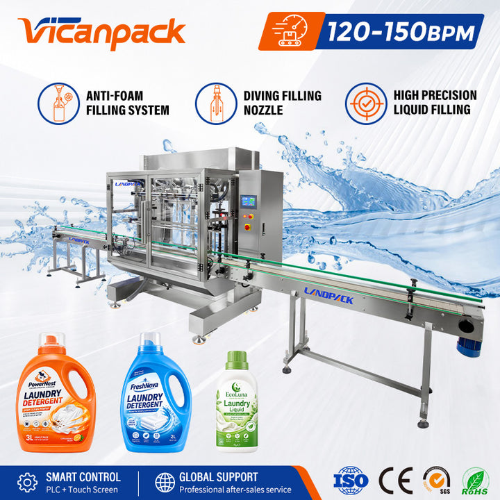Automatic Foaming Liquid Detergent Soap Bottle Filling Machine