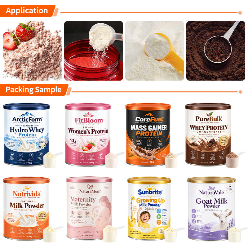 Automatic Coffee Protein Powders Can Packaging Production Line Milk Powder Can Filling Machine