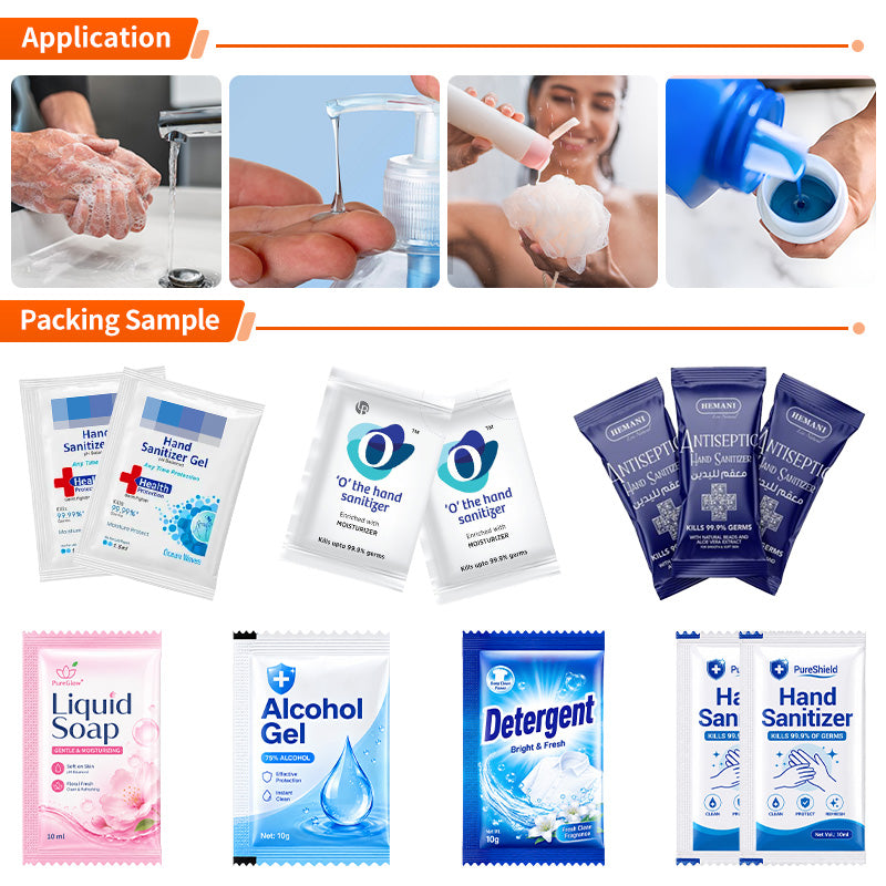 Automatic 4 Sides Seal Hand Sanitizer Sachet Packaging Machine