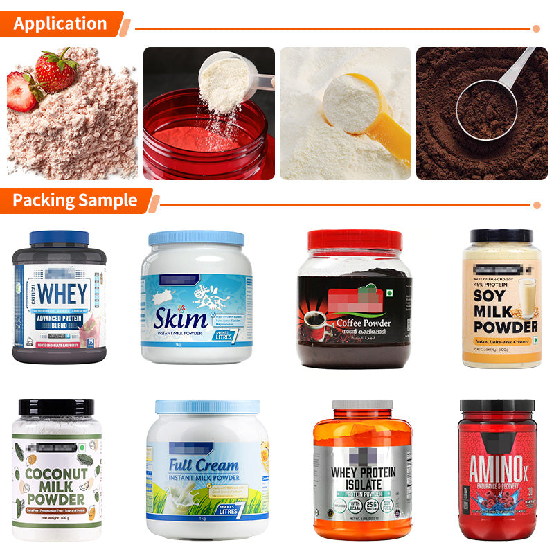 Automatic Double Head Protein Powder Bottle Filling Line Machine