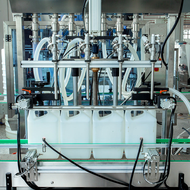 Automatic Chemical Liquid Bottle Filling Capping Labeling Shrink Wrapping Line