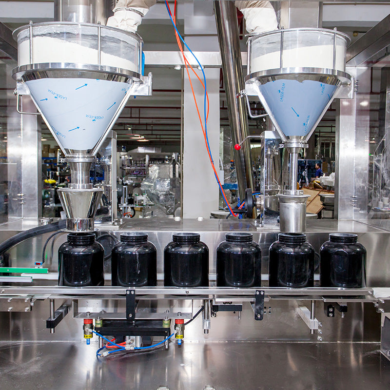 Automatic Double Head Protein Powder Bottle Filling Line Machine