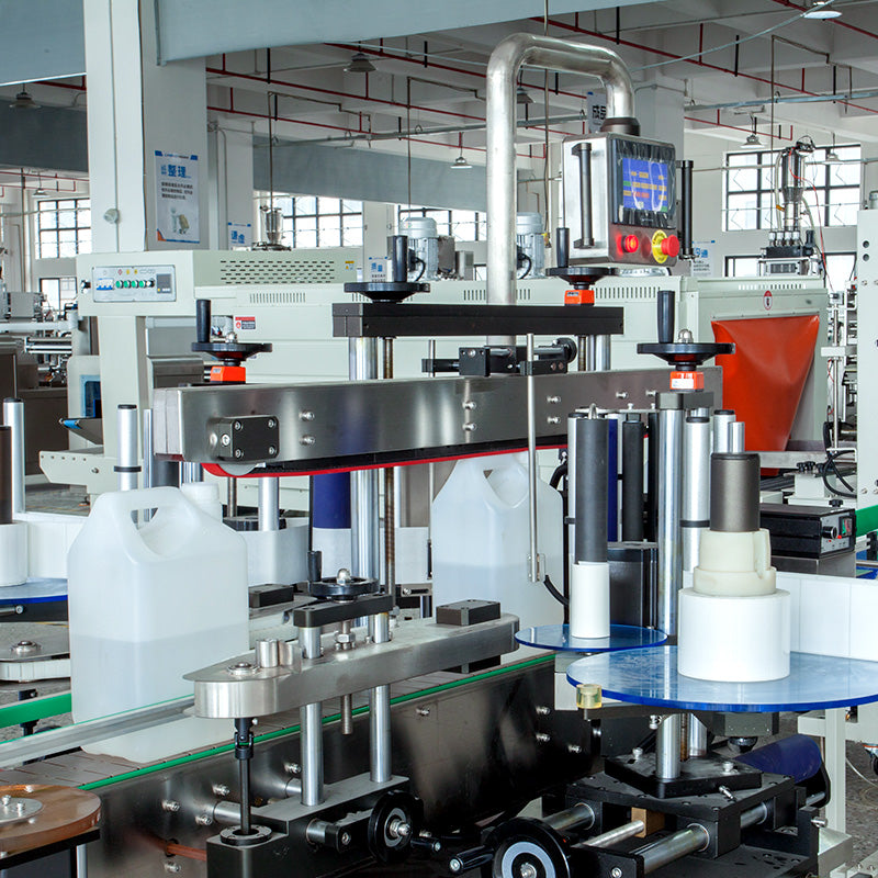 Automatic Chemical Liquid Bottle Filling Capping Labeling Shrink Wrapping Line