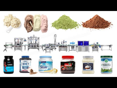 Automatic Double Head Protein Powder Bottle Filling Line Machine