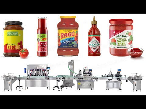Automatic Tomato Ketchup Filling Capping And Labeling Machine Line