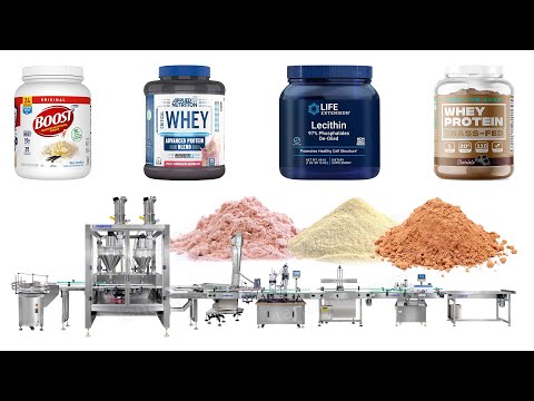 Automatic Powder Bottle Filling Line For Nutrition Powder Collagen Powder Milk Powder